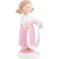 Flax Haired Children Girl with Decorative Ribbon - 5 cm / 2 inch