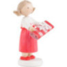 Flax Haired Children Girl with Bolt of Fabric - 5 cm / 2 inch