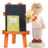 Flachshaarkinder Junge mit Schultüte, Tafel und Fibel - 5 cm