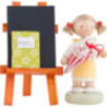 Flachshaarkinder Mädchen mit Schultüte, Tafel und Fibel - 5 cm
