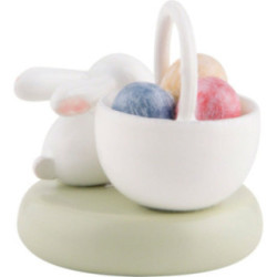 Flax Haired Children Bunny with Egg Basket - 2 cm / 1 inch