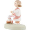 Flax Haired Children Little Girl with Bunny - 5 cm / 2 inch