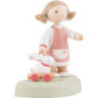 Flax Haired Children Little Girl with Bunny - 5 cm / 2 inch