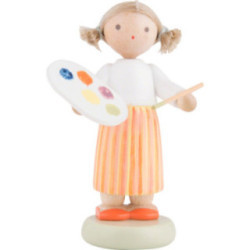 Flachshaarkinder Mädchen mit Farbpalette - 5 cm