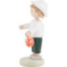 Flax Haired Children Boy with Sorbian Easter Egg - 5 cm / 2 inch