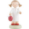 Flax Haired Children Little Girl with Sorbian Easter Egg - 5 cm / 2 inch