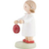 Flax Haired Children Little Girl with Sorbian Easter Egg - 5 cm / 2 inch
