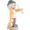 Flax Haired Children Grampa with Kitten - 5 cm / 2 inch