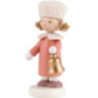 Flax Haired Children Girl with Fur Hat - 5 cm / 2 inch