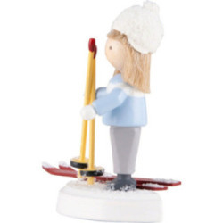 Flachshaarkinder Junge mit Skiern - 5 cm