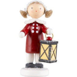 Flax Haired Children Girl with Lantern - 5 cm / 2 inch