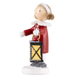 Flax Haired Children Girl with Lantern - 5 cm / 2 inch