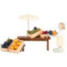 Flax Haired Children Fruit Vendor - 5 cm / 2 inch