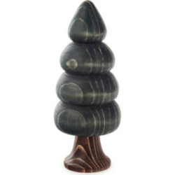 Solid Wood Tree - Stepped Round - Green - 17 cm / 6.7 inch