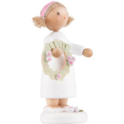 Blumenfee Mädchen mit Blütenkranz - 5 cm