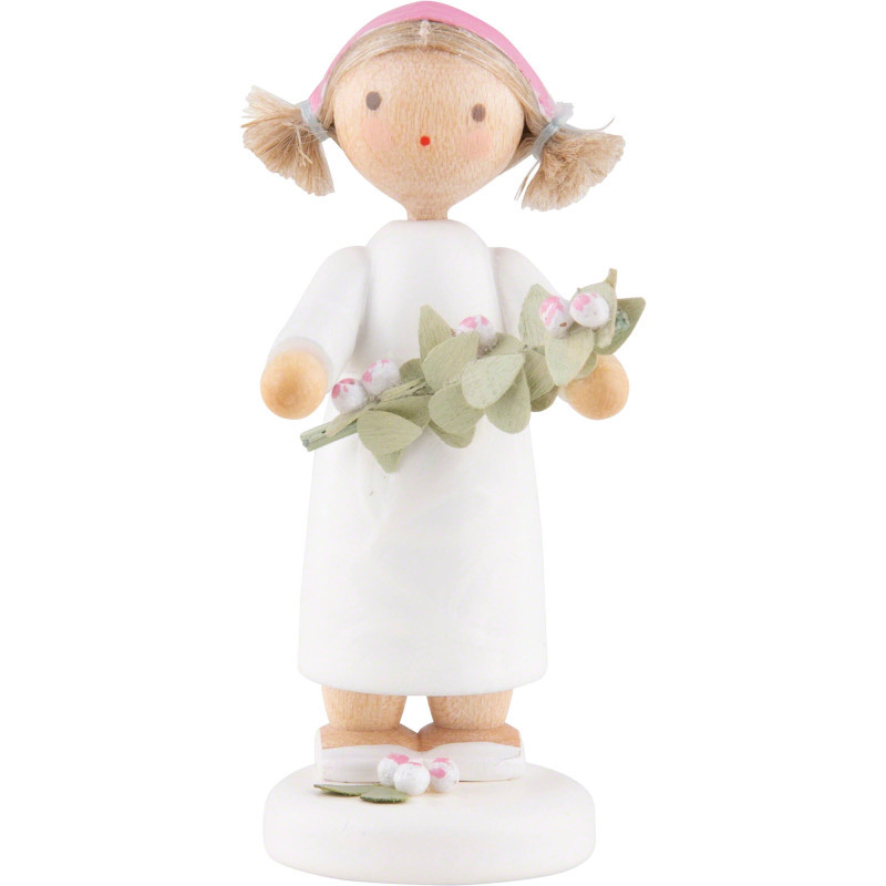 Blumenfee Mädchen mit Apfelblütenzweig - 5 cm