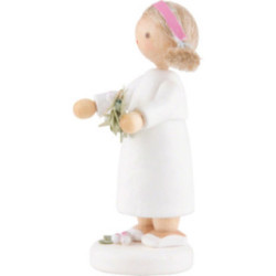 Blumenfee Mädchen mit Apfelblütenzweig - 5 cm