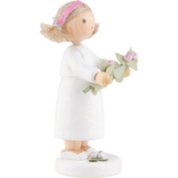 Flower Fairy Girl with Apple Blossom Twig - 5 cm / 2 inch