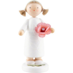 Flower Fairy Girl with Rose, Rosé - 5 cm / 2 inch