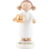 Flower Fairy Girl with Rose, Yellow - 5 cm / 2 inch