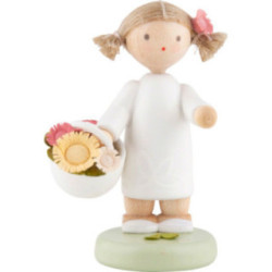 Flower Fairy Girl with Blossom Basket - 5 cm / 2 inch