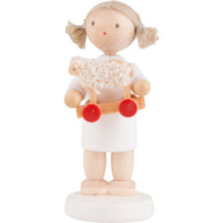 Flax Haired Angel with Little Lamb - 5 cm / 2 inch