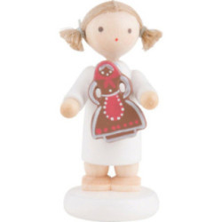 Flax Haired Angel with Gingerbread Woman - 5 cm / 2 inch