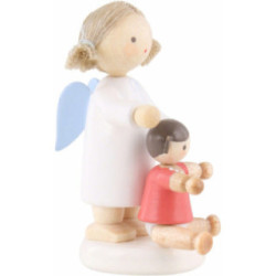 Flachshaarengel mit Puppe - 5 cm