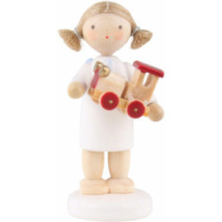 Flax Haired Angel with Toy Car - 5 cm / 2 inch