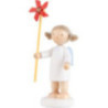 Flax Haired Angel with Wind Wheel - 5 cm / 2 inch