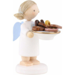 Flax Haired Angel with Christmas Treats - 5 cm / 2 inch