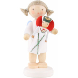 Flax Haired Angel Seiffen - 5 cm / 2 inch