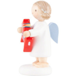 Flax Haired Angel with Swedish Little Horse - 5 cm / 2 inch