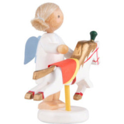 Flax Haired Angel with Bohemian Horse - 5 cm / 2 inch