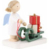 Flax Haired Angel with Christmas Sleigh - 5 cm / 2 inch