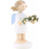 Flax Haired Angel with Mistletoe - 5 cm / 2 inch