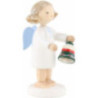 Flax Haired Angel with Table Bell - 5 cm / 2 inch