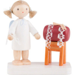Flax Haired Angel with Clopper Sack - 5 cm / 2 inch