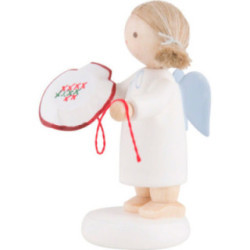 Flax Haired Angel with Tambour Frame - 5 cm / 2 inch