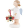 Flax Haired Angel with Candle Holder - 5 cm / 2 inch