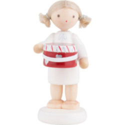 Flax Haired Angel with Hat Box - 5 cm / 2 inch