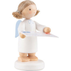 Flachshaarengel mit Brief an den Weihnachtsmann - 5 cm
