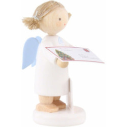 Flachshaarengel mit Brief an das Christkind - 5 cm