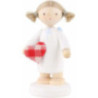 Flax Haired Angel with Fabric Heart "With All My Heart" - 5 cm / 2 inch