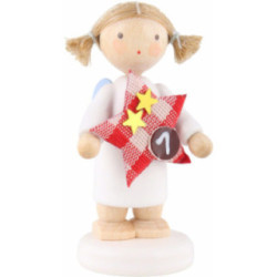 Flax Haired Angel with Star (1) - 5 cm / 2 inch