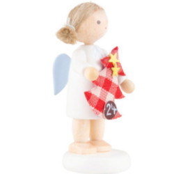 Flax Haired Angel with Christmas Tree (24) - 5 cm / 2 inch