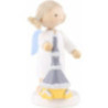 Flax Haired Angel with Church of Seiffen - 5 cm / 2 inch