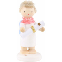 Flax Haired Angel with Poem Roll (Poem "Flax Haired Angel" included) - 5 cm / 2 inch