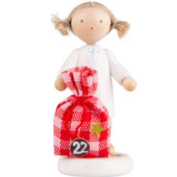 Flax Haired Angel with Little Sack (22) - 5 cm / 2 inch
