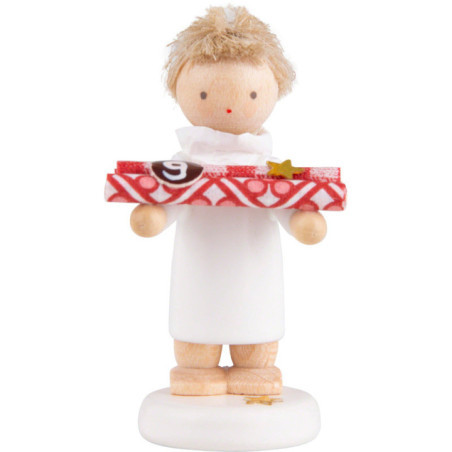 Flachshaarengel mit Geschenkpapier (9) - 5 cm